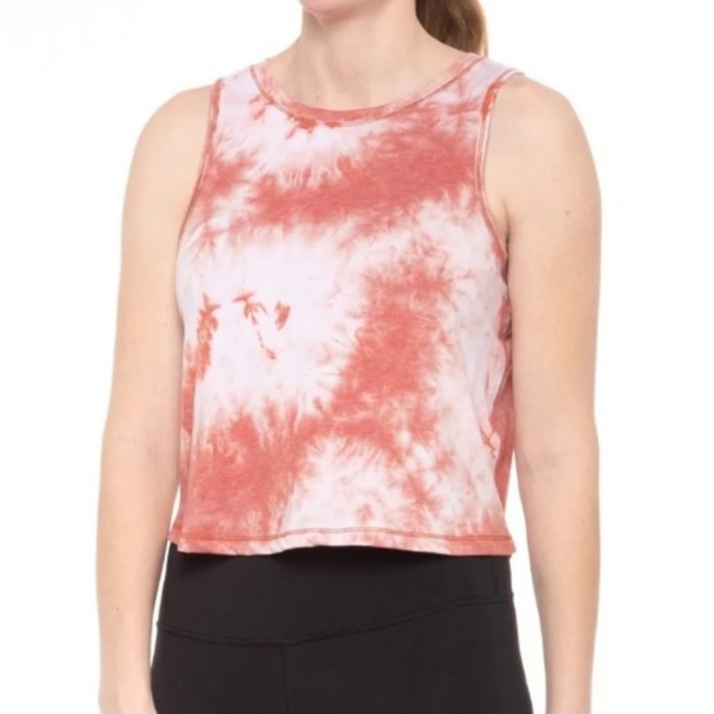 🆕 90 DEGREE deep red Tie-Dye Draped Fit Muscle Tank 106